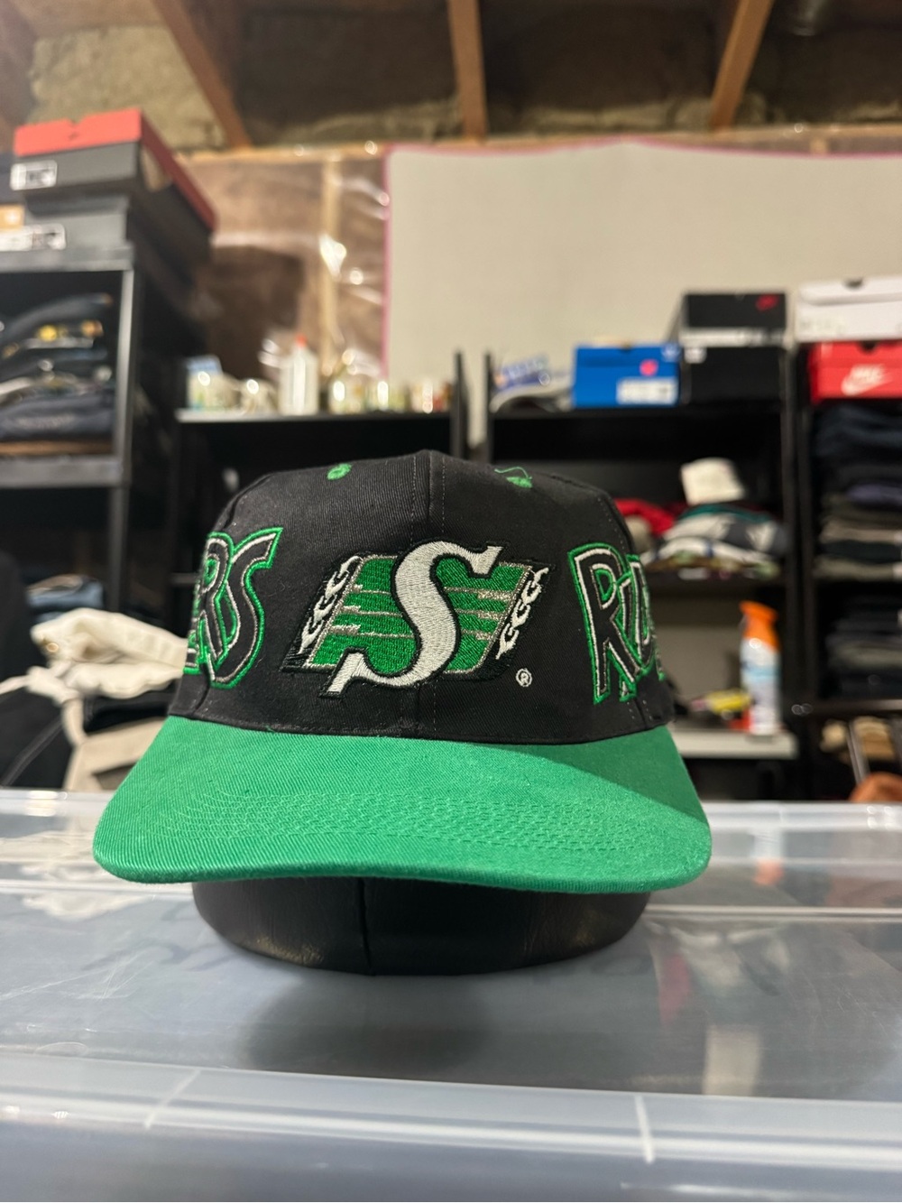 Saskatchewan Roughriders Black & Green Vintage Hat